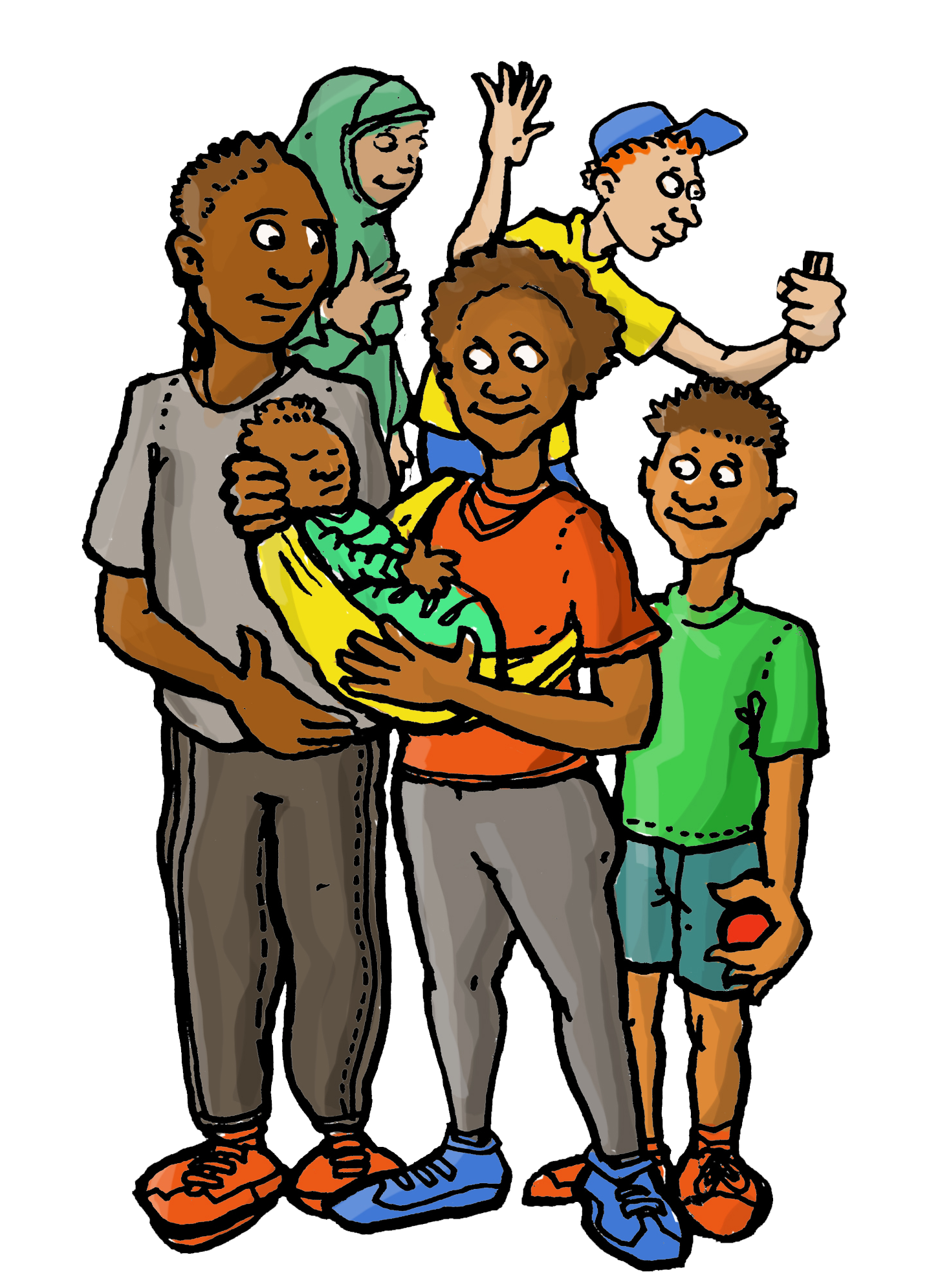 Illustration of diverse group of people